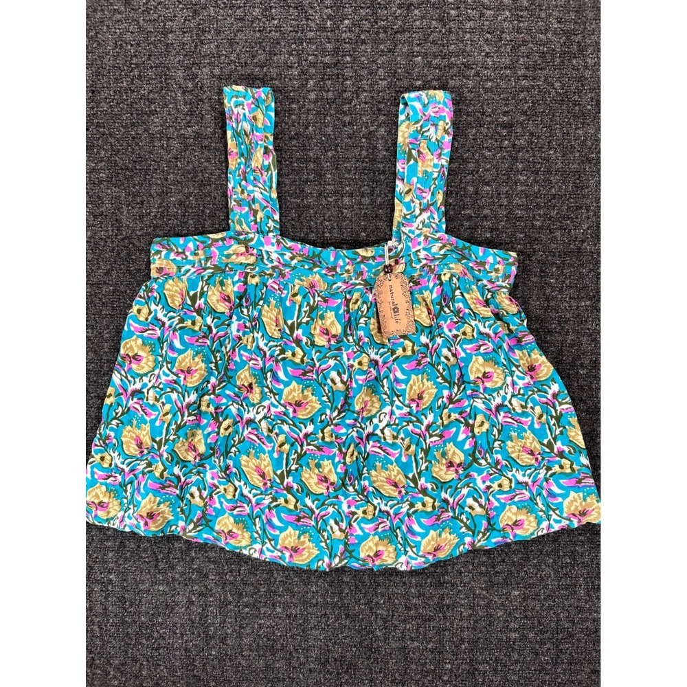 Natural Life Boho Cottagecore Bloomcore Floral Tank Top Women Med Camisole NEW